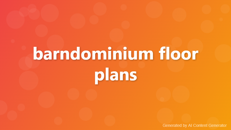 barndominium floor plans